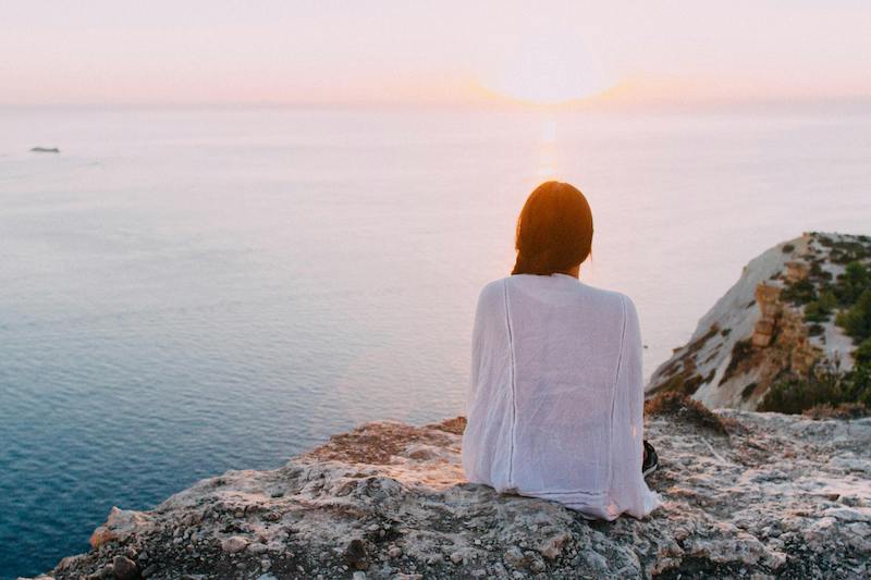 Woman Looking out over the water